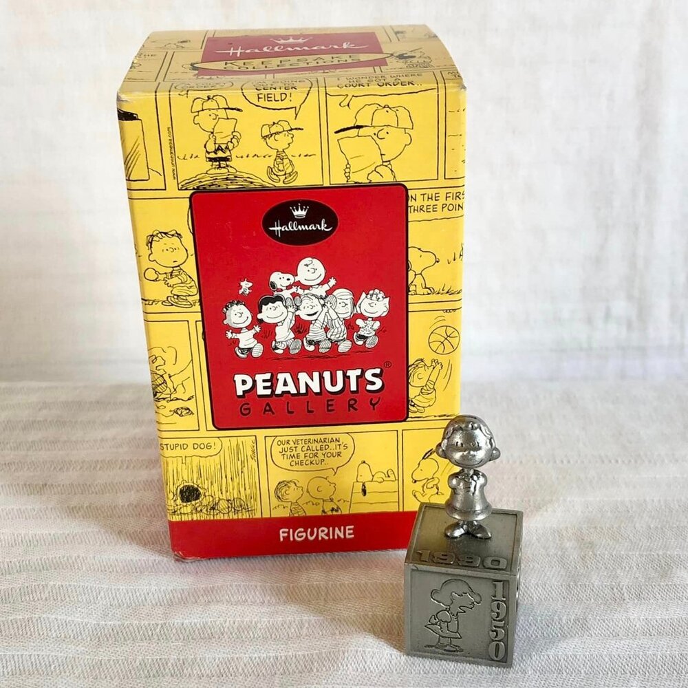 Hallmark Peanuts Gallery 5 Decades Of Lucy Pewter Silver Miniature W/ Original B